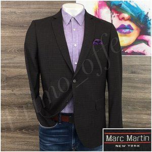 Marc Martin Mens‎ Blazer Sport Coat Two Button Jacket Wool 44R Men Casual Suits